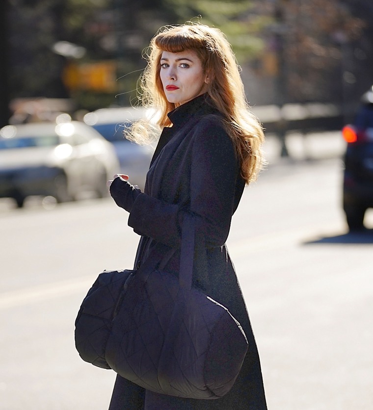 Blake Lively films a scene for 'The Rhythm Section' as a redhead in New York
