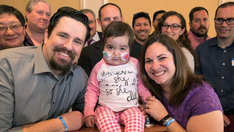 Skye has been cancer free for almost a year. She and her parents recently met 24 of the 71 blood donors that donated blood, which helped her recover from leukemia.