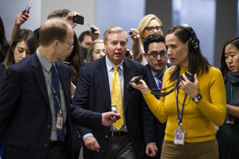 Image: Sen. Lindsey Graham speaks to reporters