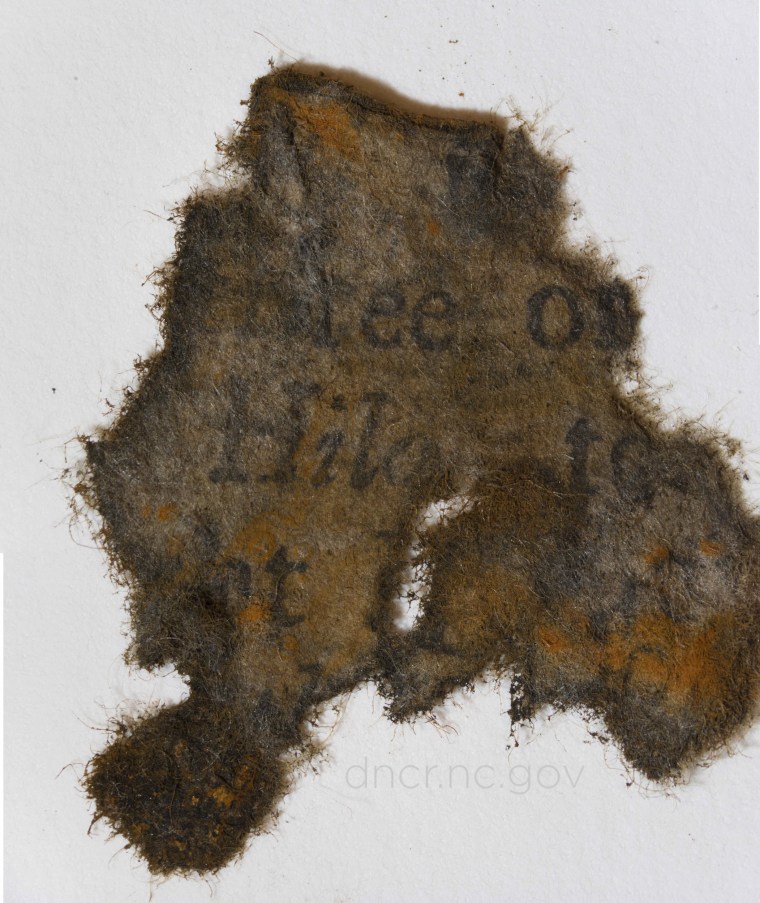 Image: Paper from Blackbeard's ship