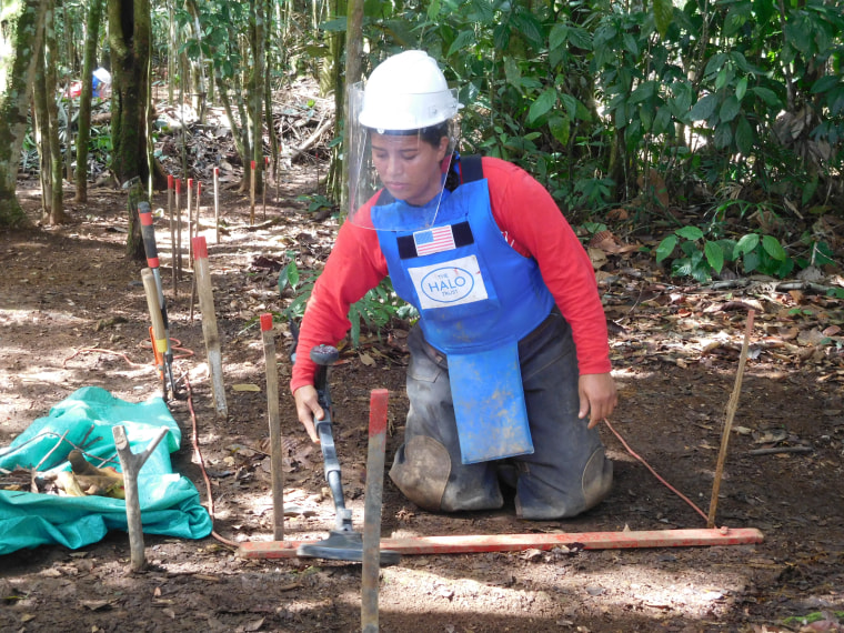 Colombian de-miners working for the Halo Trust in San Rafael municipality.