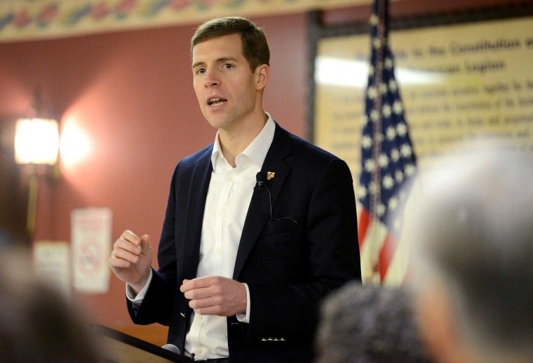 Image: Conor Lamb speaks at his campaign rally in Houston