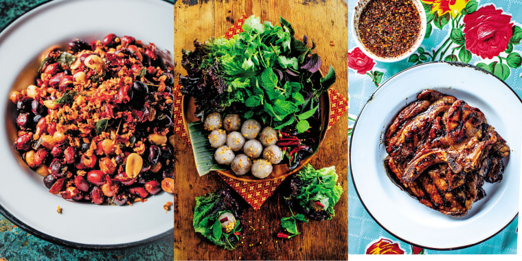 Red peanuts, tapioca dumplings, and barbecued pork chop from "Hawker Fare."