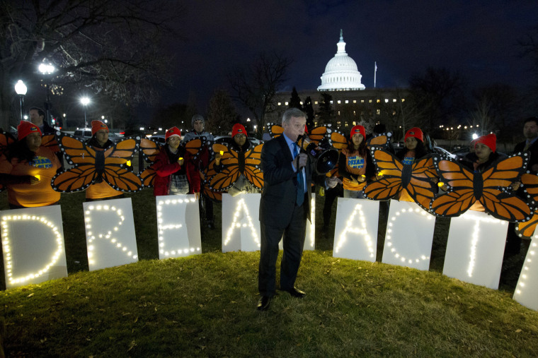 Image: Sen. Dick Durbin, D-Ill., speaks during a rally in support of Deferred Action for Childhood Arrival