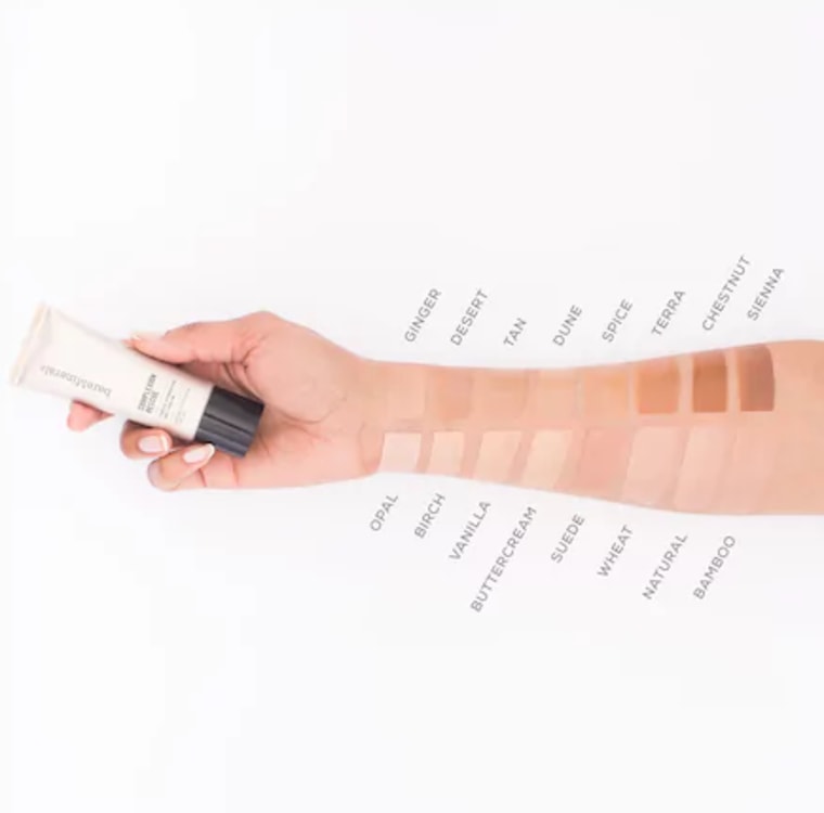 Swatches of gel on woman's arm