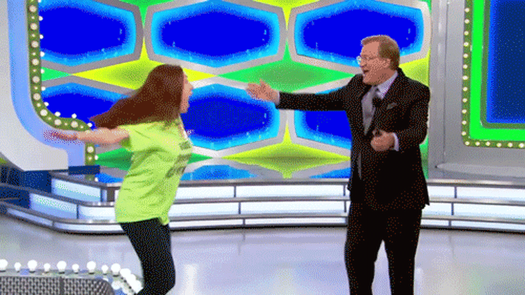 Drew Carey almost falling off the 'Price Is Right' stage