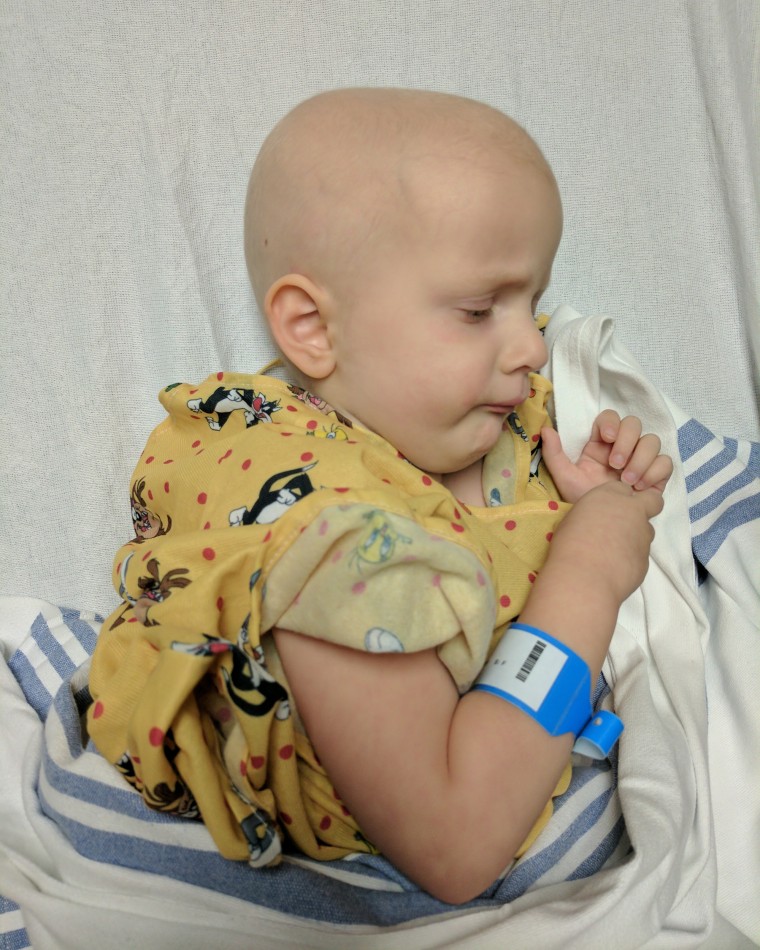Teig Harris, 4, spent months getting intense chemotherapy treatments.