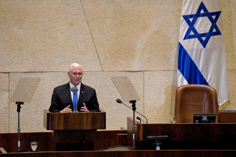 Image: Vice President Mike Pence addresses the Knesset 