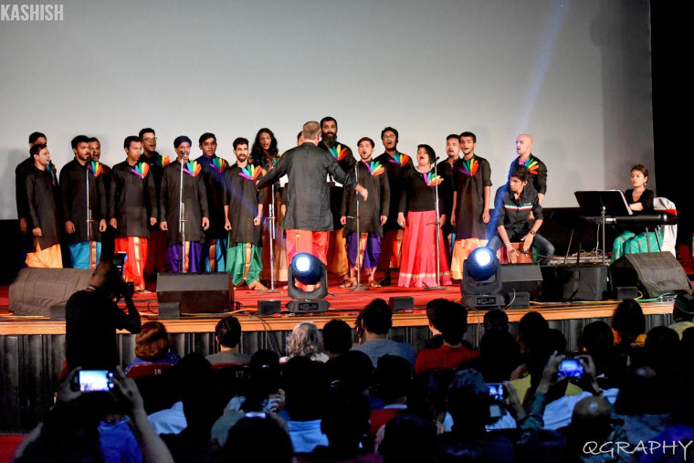 Rainbow Voices Mumbai performing at the Kashish Mumbai International Queer Film Festival.