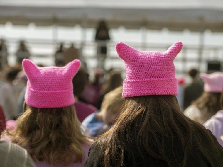 At 2nd Annual Womens March Some Protesters Left Pussy Hats Behind