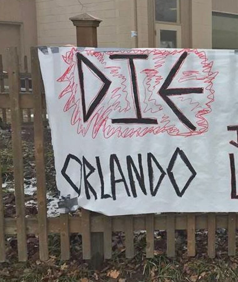 Banners that included church racist and homophobic slurs were hung outside the Unitarian Universalist Church in West Lafayette, Indiana.