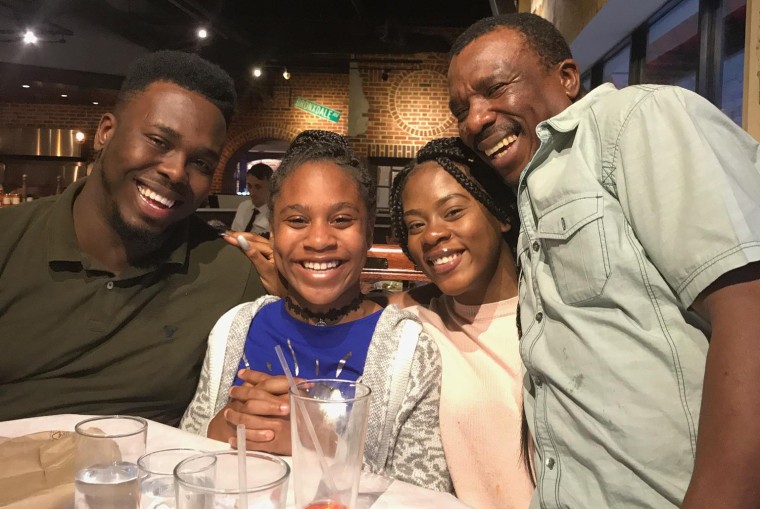 Image: Errol Wray Jr. (left) with his two younger sisters and his dad Errol Wray Sr. during a family night out in New York City.