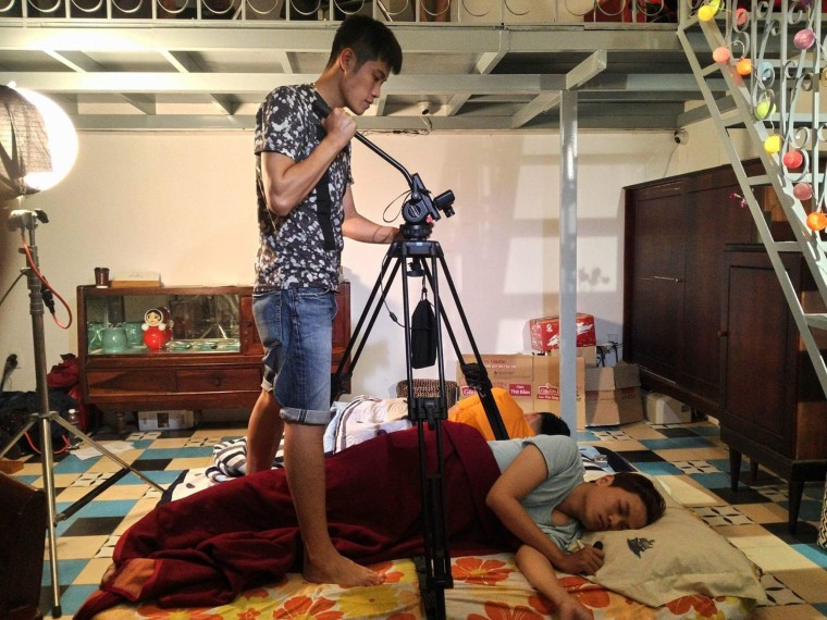 Huynh Nguyen Dang Khoa being filmed for his web series, "My Best Gay Friends."