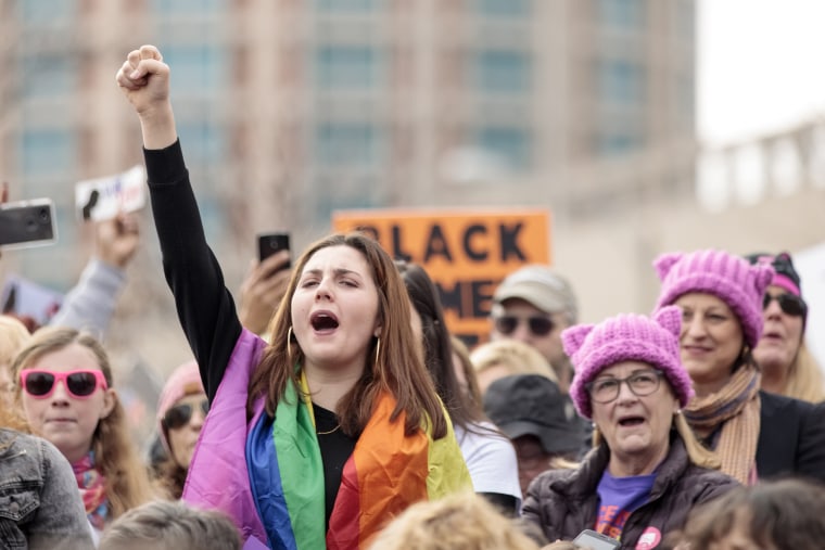 Image: Huge Crowds Rally At Women's Marches Across The U.S.