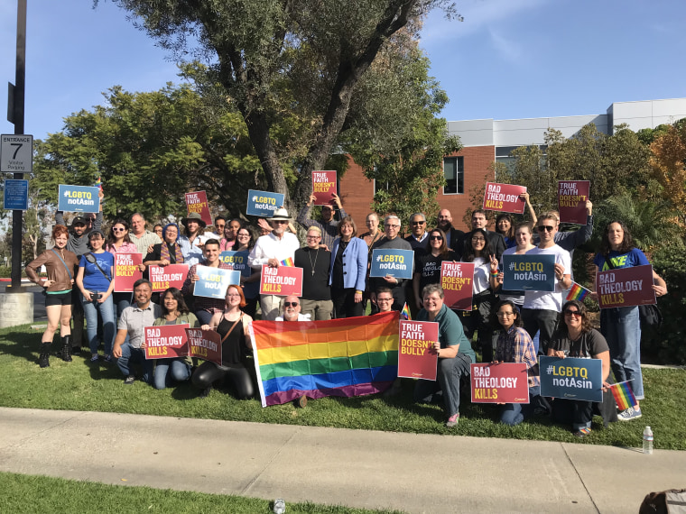 A protest organized by Tyler Clementi Foundation and Biolans' Equal Ground 