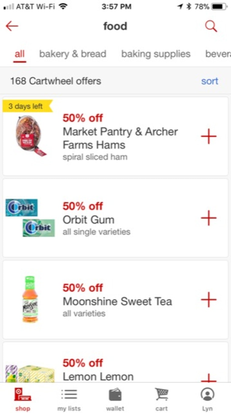 Target's app lets you scan items to save up to half off.