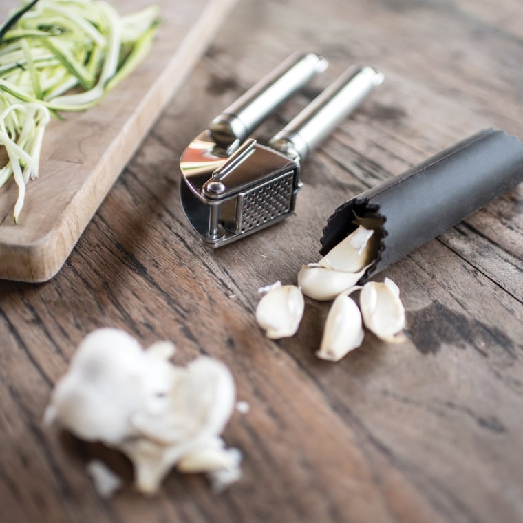 The UberChef Garlic Press and Peeler makes cooking with garlic much easier -- and less stinky!