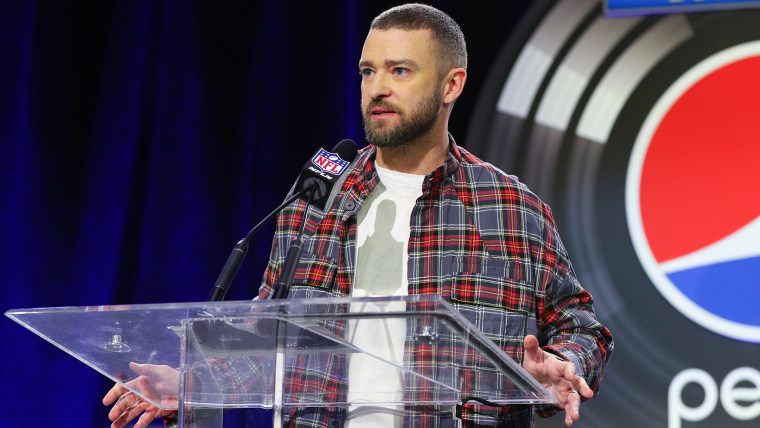 Justin Timberlake at a Super Bowl LII - Halftime Show Press Conference