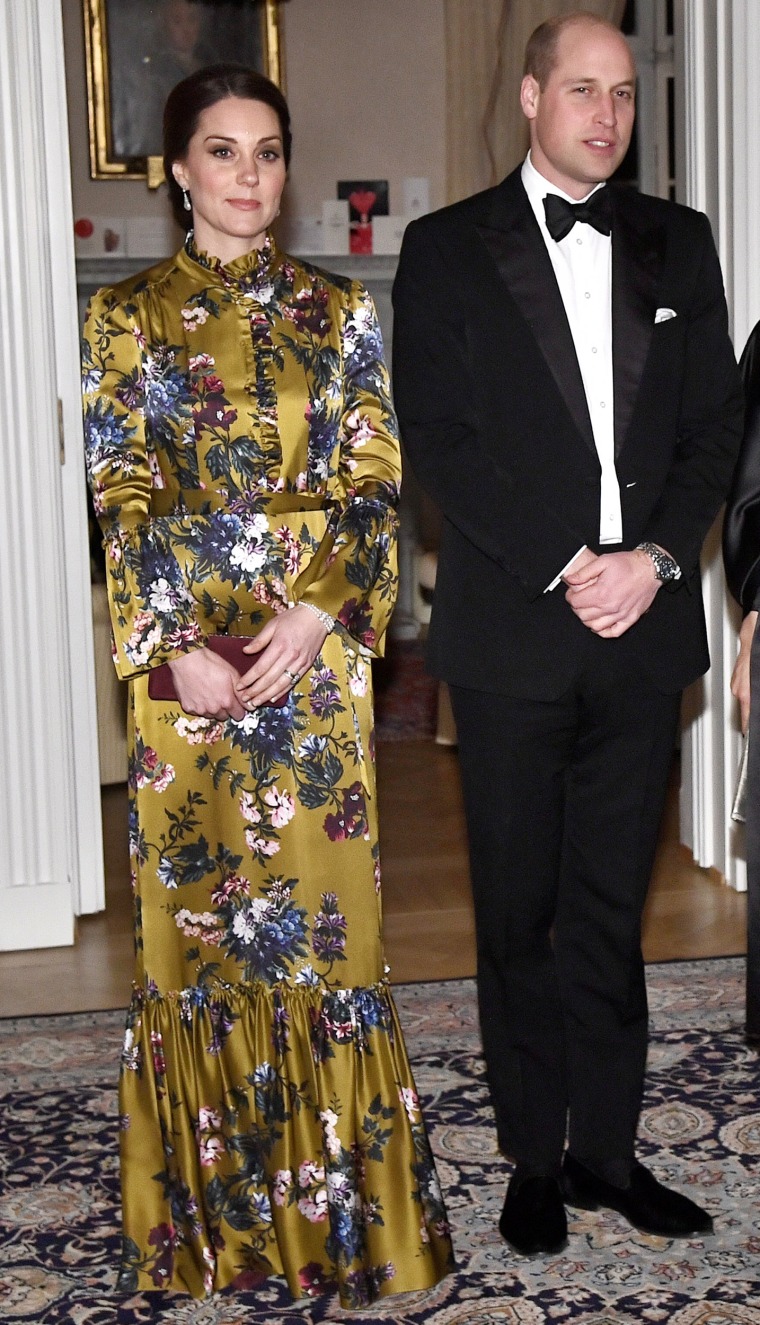 Image: Britain's Prince William, Catherine Duchess of Cambridge, Crown Princess Victoria and Prince Daniel pose for photographers prior to a dinner at the British Ambassador's residence in Stockholm