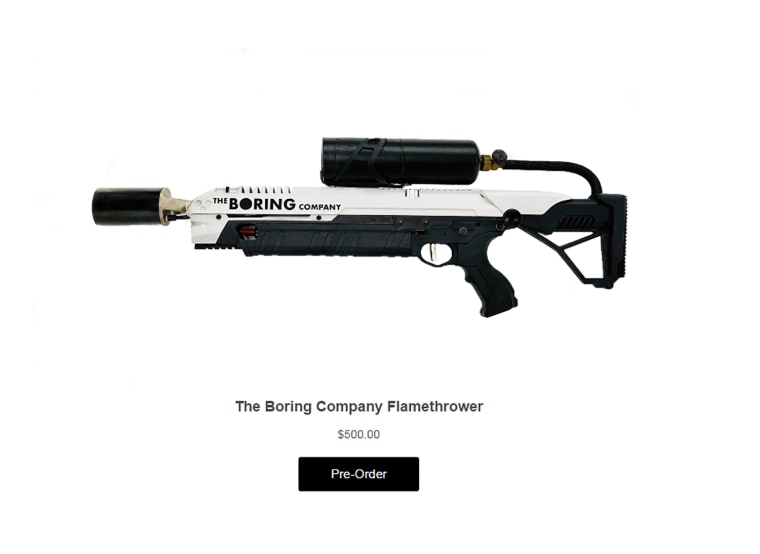 Image: The Boring Company's Flamethrower