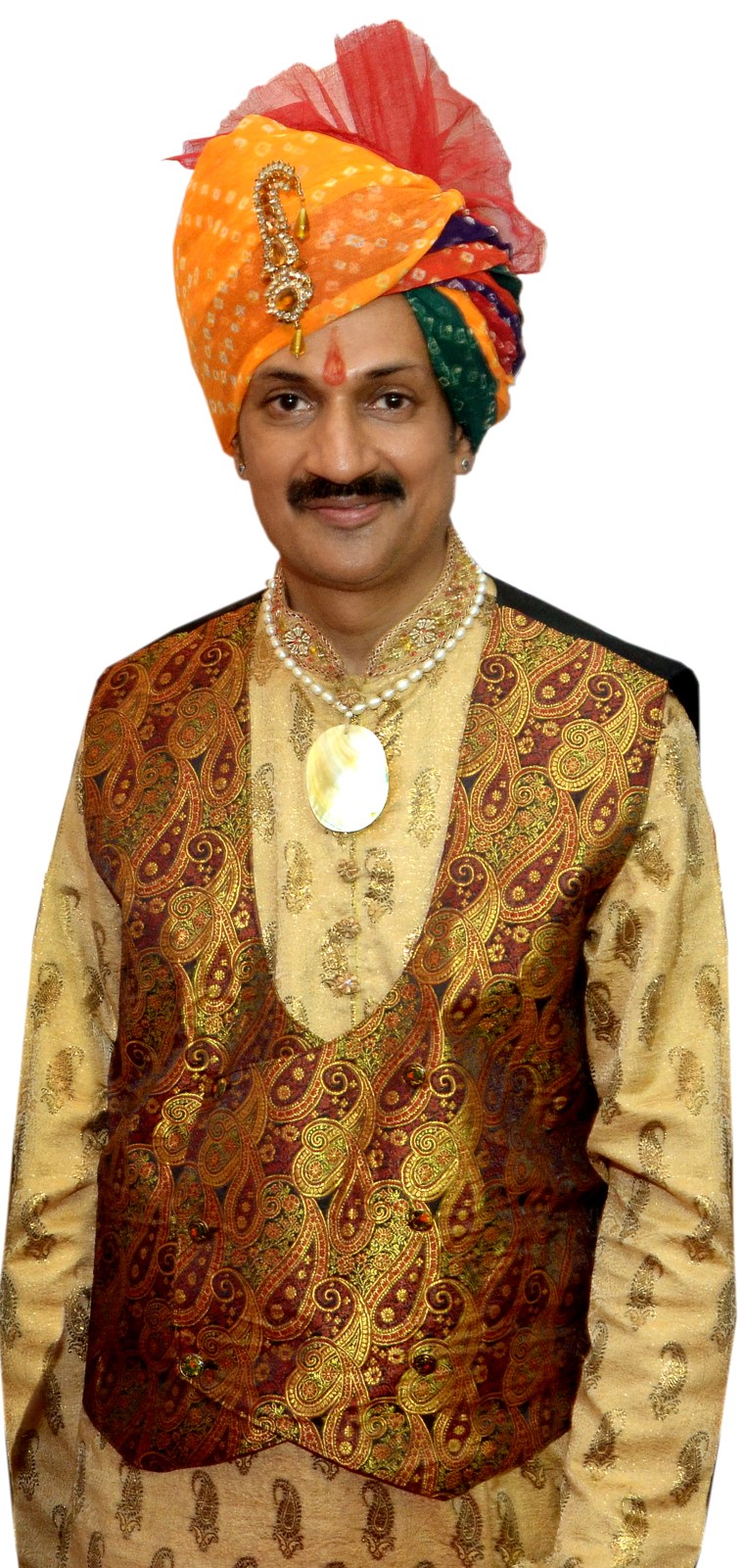 A portrait photo of Prince Manvendra Singh Gohil.