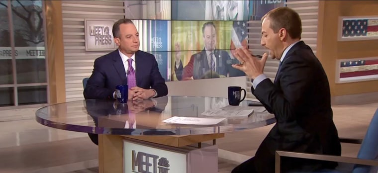 Image: Former White House Chief of Staff Reince Priebus appears on Meet the Press on Feb. 4, 2018.