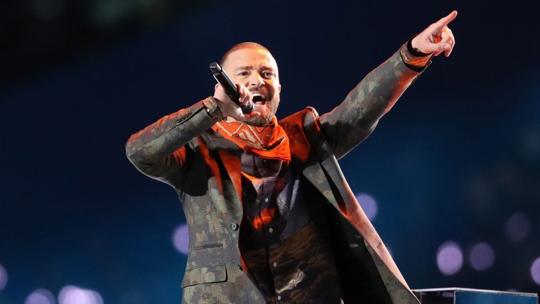 Justin Timberlake Super Bowl halftime performance photo