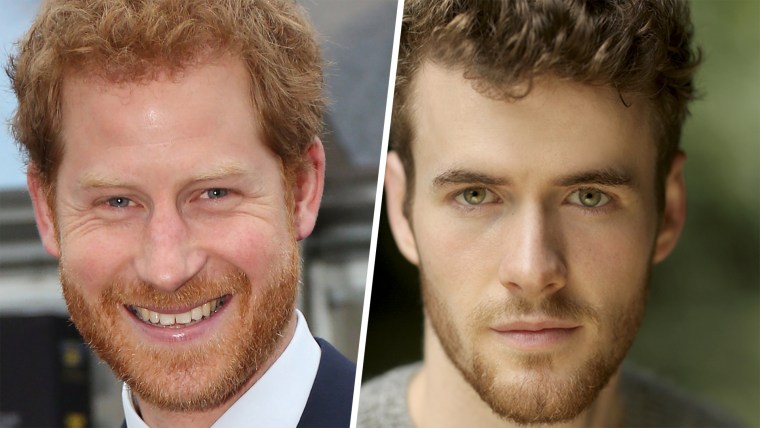 Prince Harry, left, and actor Murray Fraser.