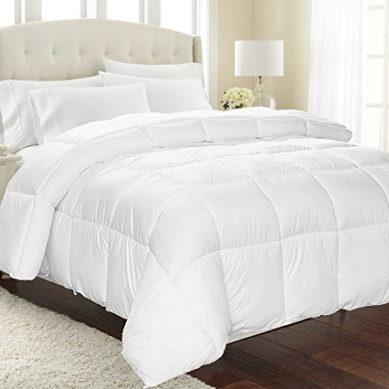 Equinox alternative down comforter on bed