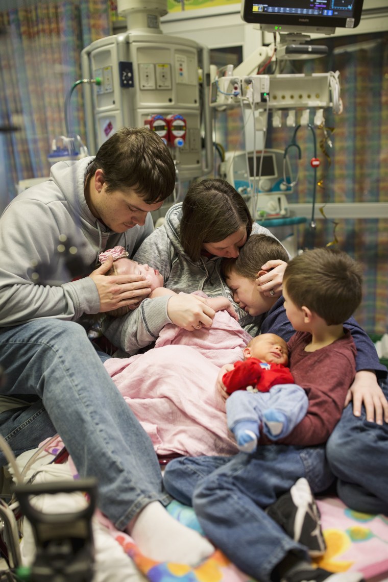 Brothers Camden, 7, Greyson, 5, and Kolton, one month, mourn the loss of their sister.