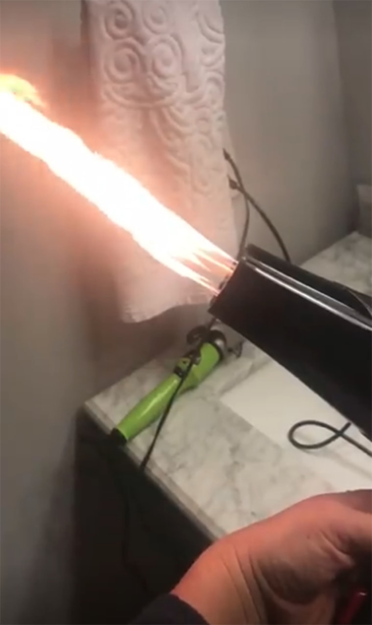 Shoolbred's hair dryer turned into a blow torch. 