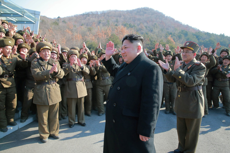 Image: North Korean leader Kim Jong Un supervised a ballistic rocket launching drill of Hwasong artillery units of the Strategic Force of the KPA on the spot