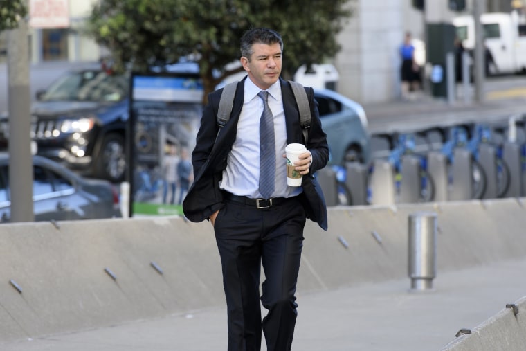 Image: Travis Kalanick  arrives at the Phillip Burton Federal Building and U.S. Courthouse