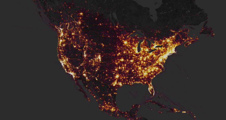 Image: The Strava global heatmap shows public activity shared on the app