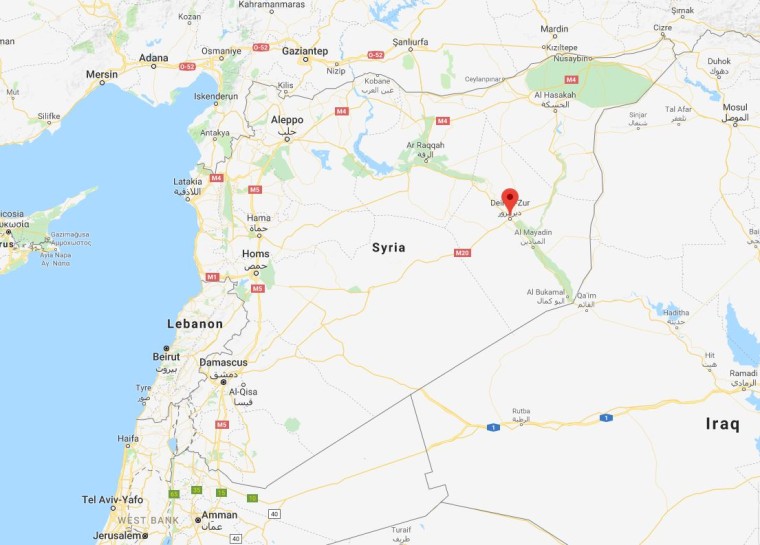 Image: Map shows location of Deir el-Zour