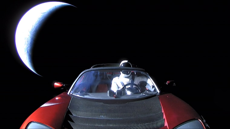 Image: Tesla Roadster in space