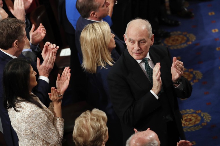 Image: White House Chief of Staff Kelly applauds at President Trump's State of the Union address