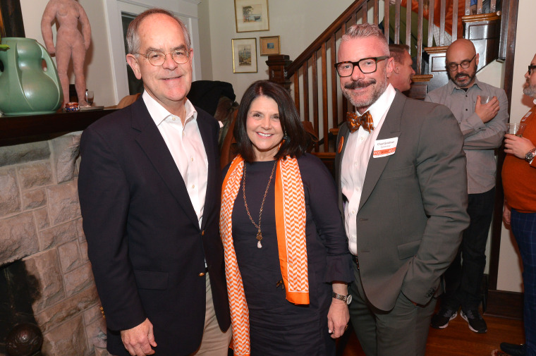(L-R) U.S. Rep. Jim Cooper, Democrat of Tennessee; University of Tennessee Chancellor Beverly Davenport; and Chad Goldman at a fundraiser for the University of Tennessee's LGBTQ Pride Center on Feb. 1, 2018.