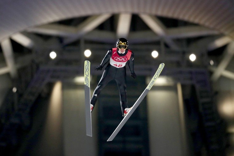 Ski jumper Andreas Andre Wellinger of Germany participates in the men's normal hill individual final on day one of the PyeongChang 2018 Winter Olympic Games at Alpensia Ski Jumping Center on Feb. 10, 2018 in Pyeongchang-gun, South Korea.