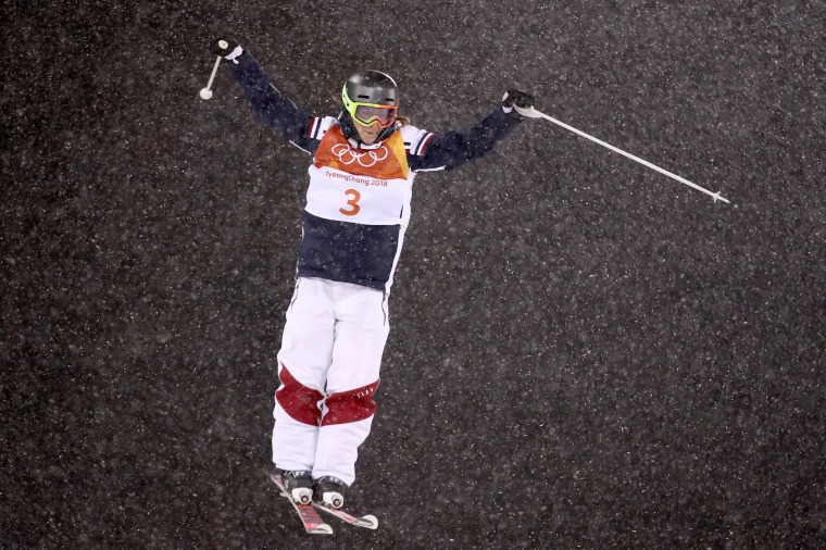 Perrine Laffont of France competes during the freestyle skiing women's moguls final at Phoenix Snow Park on Feb.11.