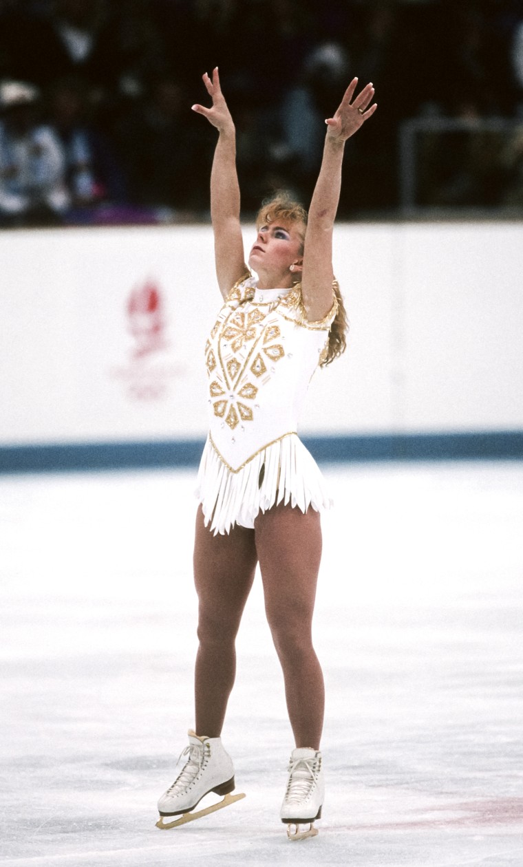 Tonya Harding of the United States skates her Free Skate Program during the Figure Skating competition of the 1992 Winter Olympic Games held in Albertville, France on February 21, 1992.