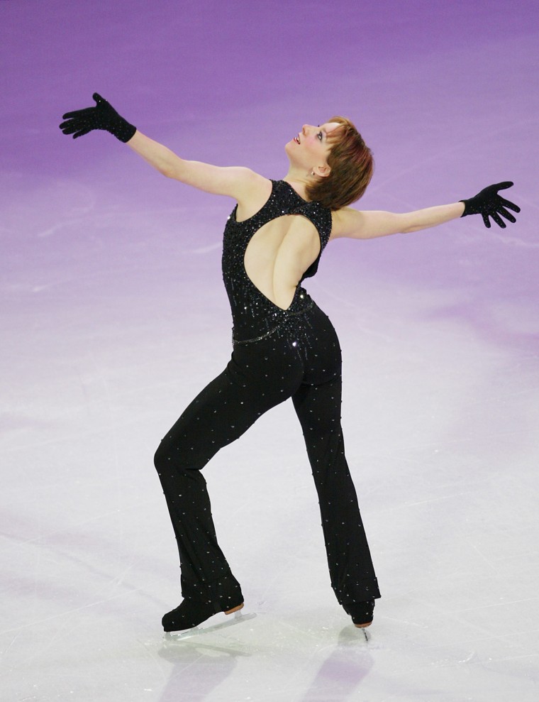 Sarah Hughes of US and gold medalist, performs during the figure skating exhibition at the Olympic Ice Center during the XIXth Winter Olympics in Salt Lake City in 2002.