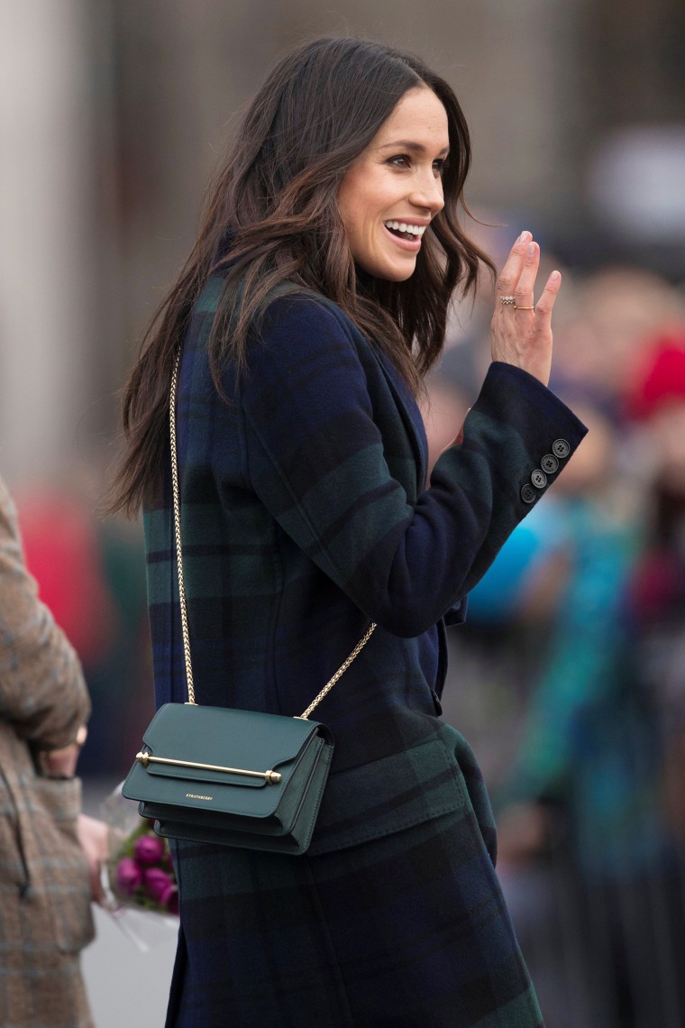 Meghan Markle arrives for a walkabout on the esplanade at Edinburgh Castle, Britain, February 13, 2018.