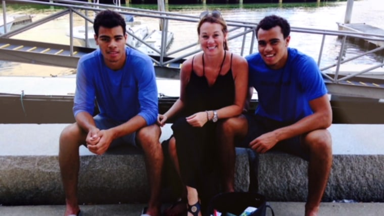 Jordan Greenway and his mom and brother James