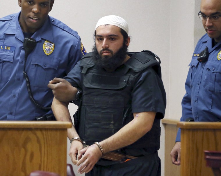 Image: Ahmad Khan Rahimi is led into court in Elizabeth, New Jersey on Dec. 20, 2016.