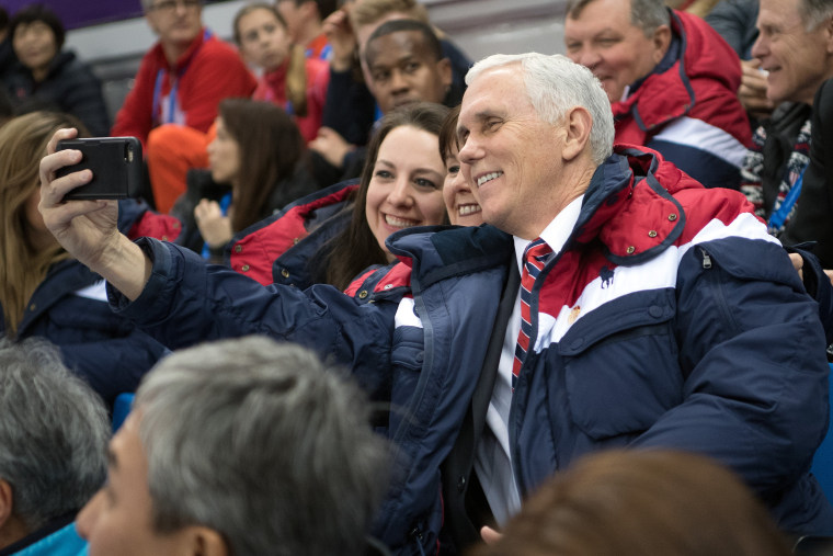 Image: Sarah Hughes, Karen Pence, Vice President Mike Pence