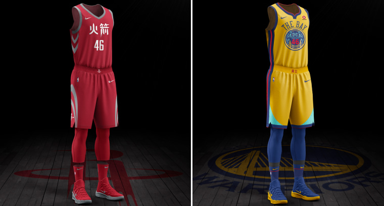 Golden State Warriors, Houston Rockets Unveil NBA's First Chinese