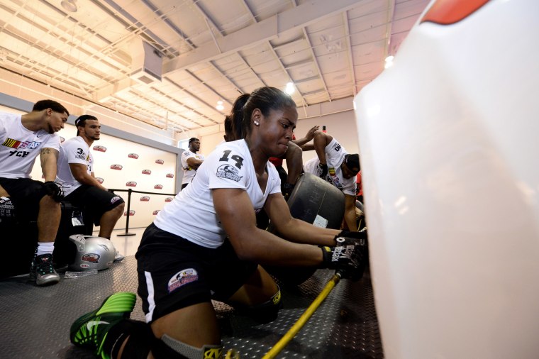 Image: Brehanna Daniels during the D4D Pit Crew Combine at NASCAR Research and Development Center on May 27, 2016 in Concord, North Carolina.