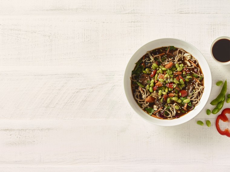 Soba Noodle Broth Bowl with Edamame, 380 calories, Panera Bread.