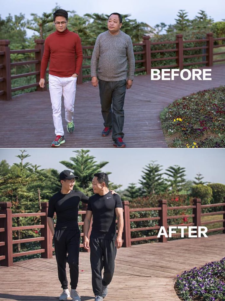 After his father gained weight and became sad, Jesse wanted to help his father become healthier. After months, the two dropped weight and added muscle mass.